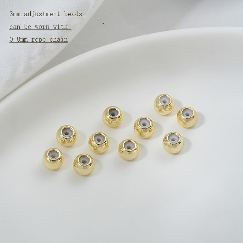 18K real gold 14K light gold platinum silicone positioning adjustment beads,no hanging glue beads