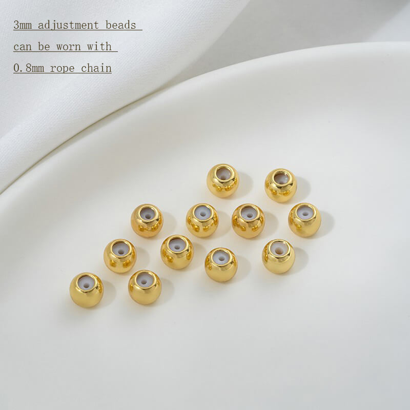 18K real gold 14K light gold platinum silicone positioning adjustment beads,no hanging glue beads
