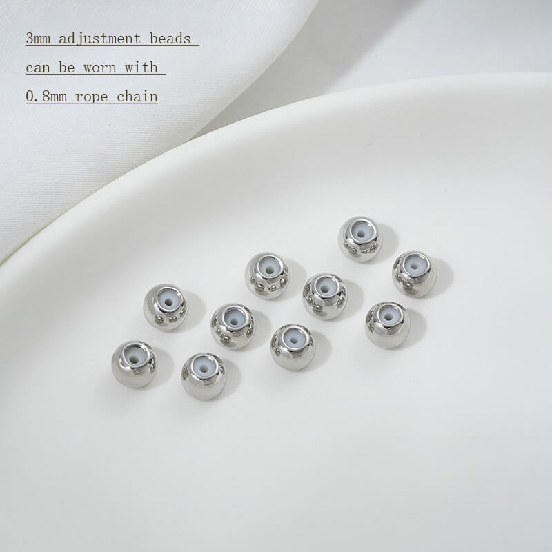 18K real gold 14K light gold platinum silicone positioning adjustment beads,no hanging glue beads