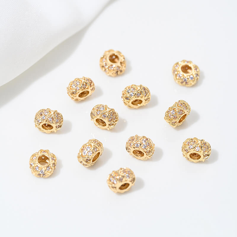 14k gold-plated snowflake spacer beads