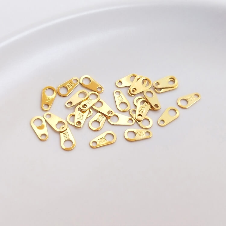 14k gold-plated 18k engraved tag egg slice tower slice