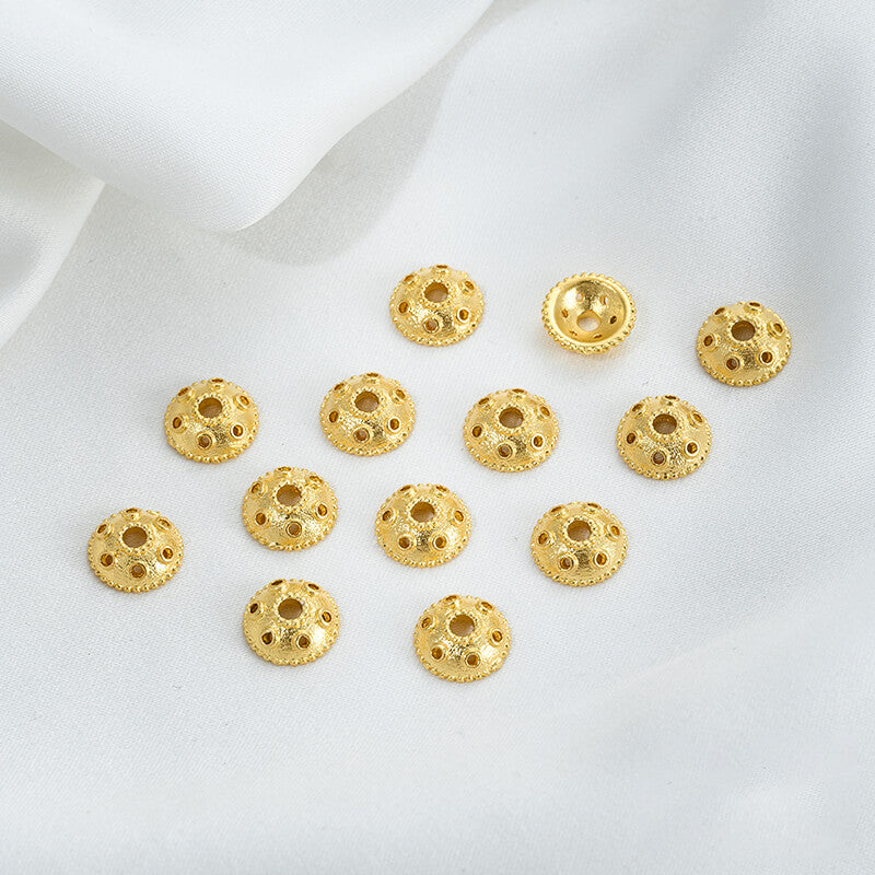 Sand gold flower holder with beaded double-sided flower holder