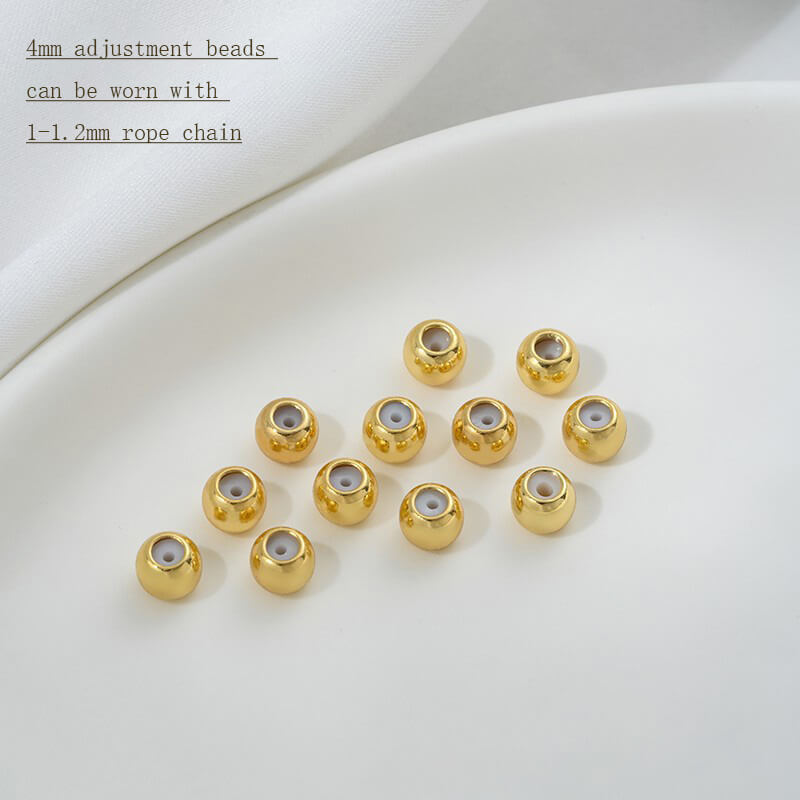 18K real gold 14K light gold platinum silicone positioning adjustment beads,no hanging glue beads