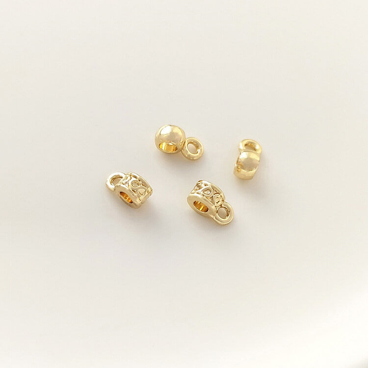 4mm barrel bead spacer bead with hanging ring pendant finding