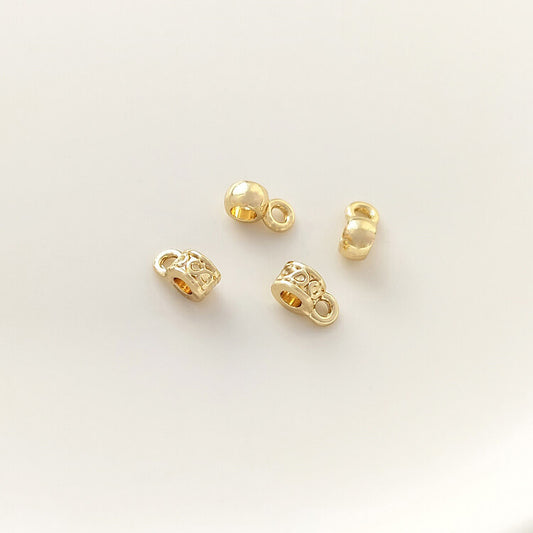 4mm barrel bead spacer bead with hanging ring pendant finding