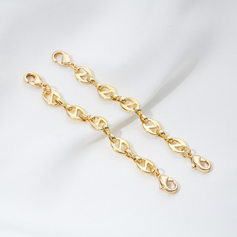 14k gold-plated white k Japanese-style chain pig nose chain double-head buckle lengthened chain