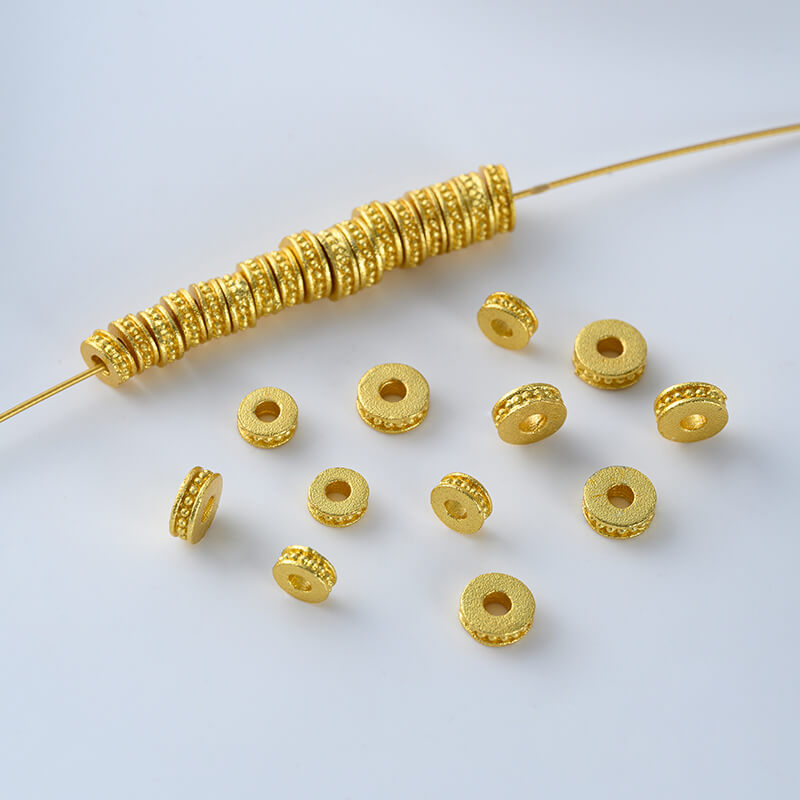 Copper plated gold shaped lucky copper coin spacer beads