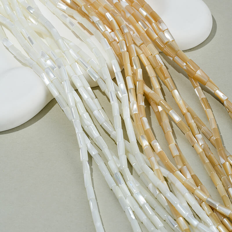 Natural horseshoe shell cylindrical bamboo tube beads rice beads abacus beads water drop spacer beads chain