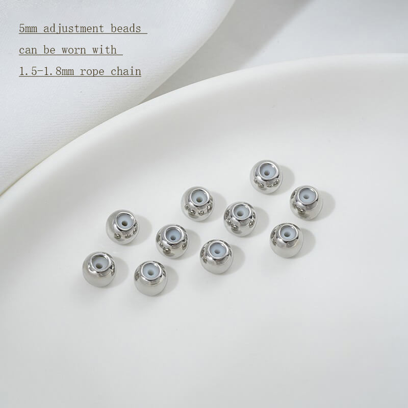 18K real gold 14K light gold platinum silicone positioning adjustment beads,no hanging glue beads
