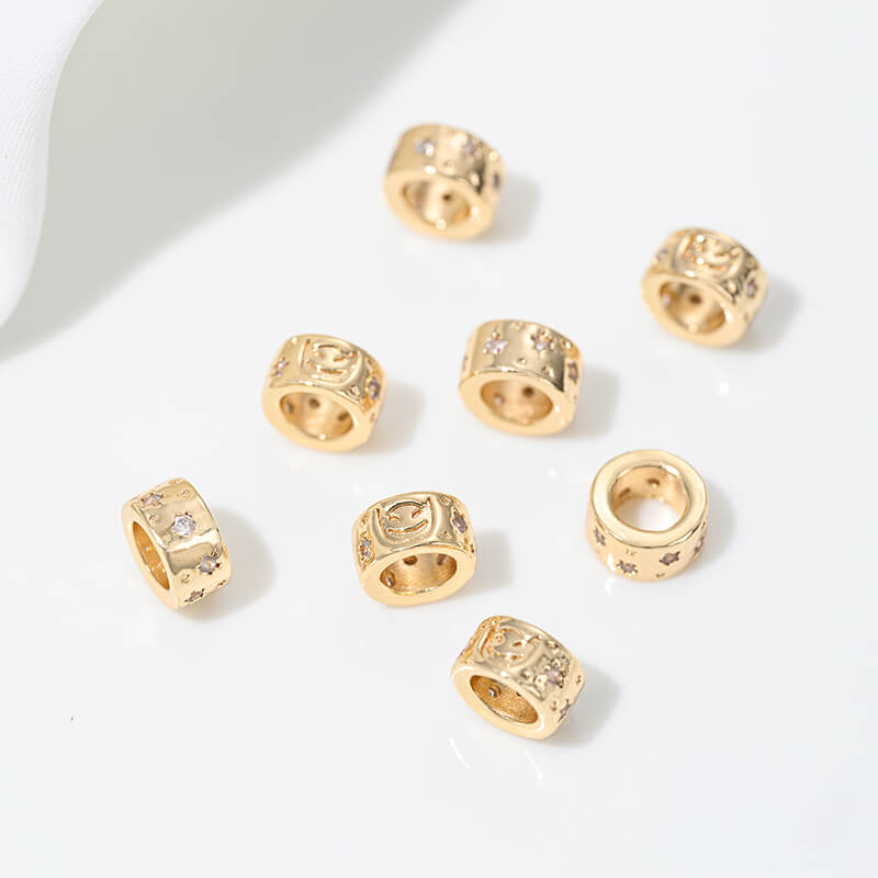 14K gold-plated zircon spacer beads