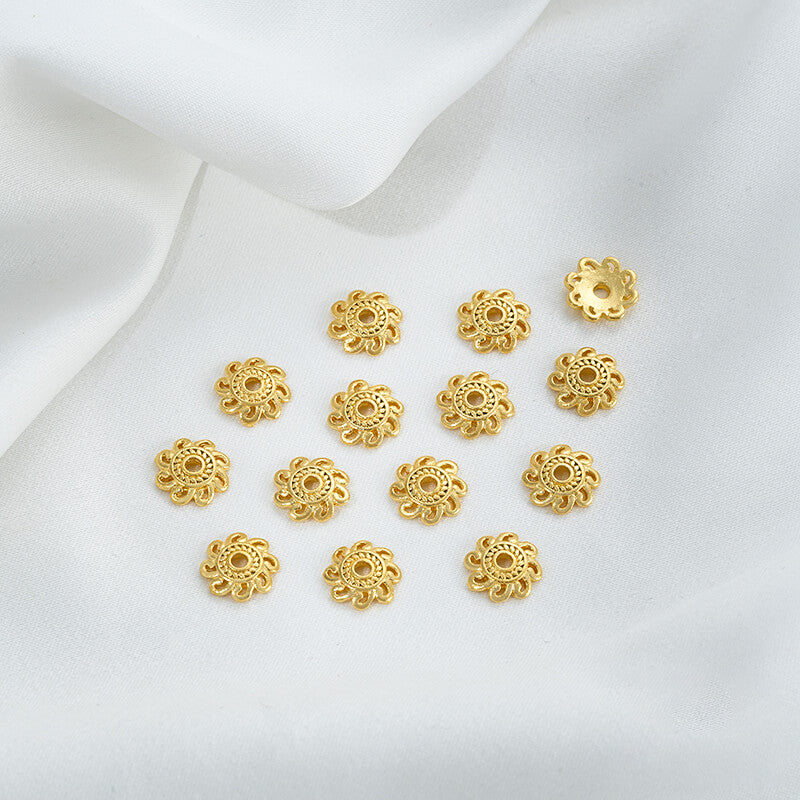 Sand gold flower holder with beaded double-sided flower holder
