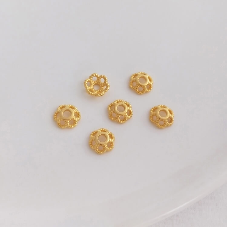 High-grade gold sand flower holder flower cap bead holder