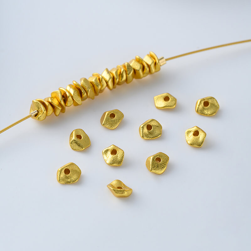 Copper plated gold shaped lucky copper coin spacer beads