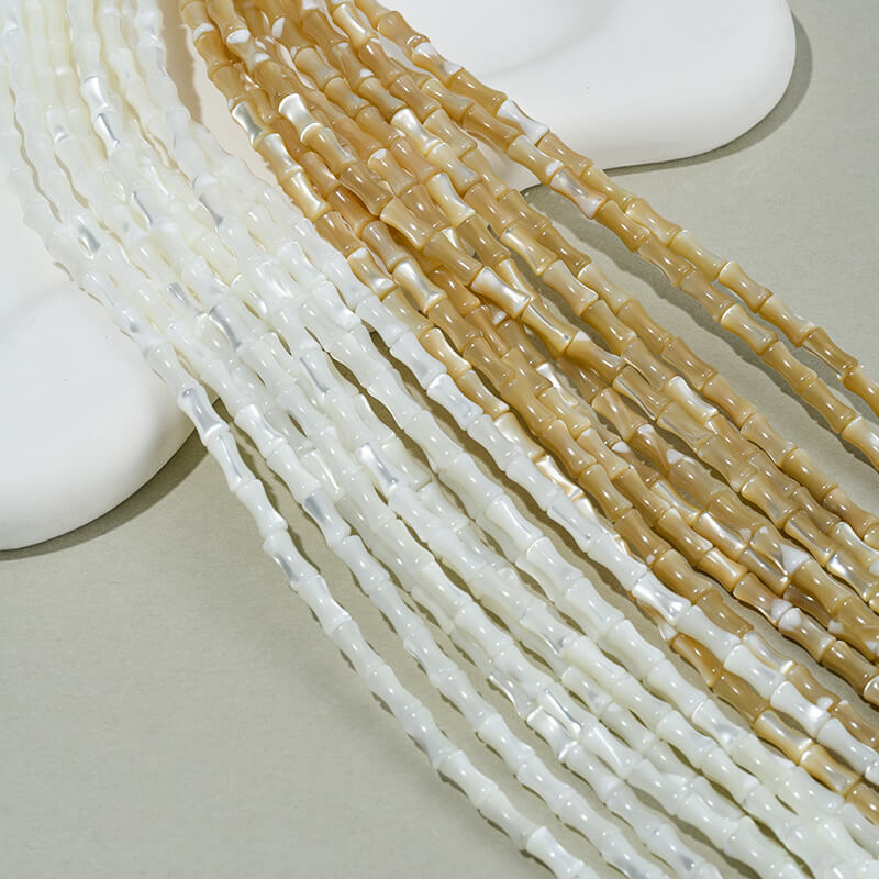 Natural horseshoe shell cylindrical bamboo tube beads rice beads abacus beads water drop spacer beads chain