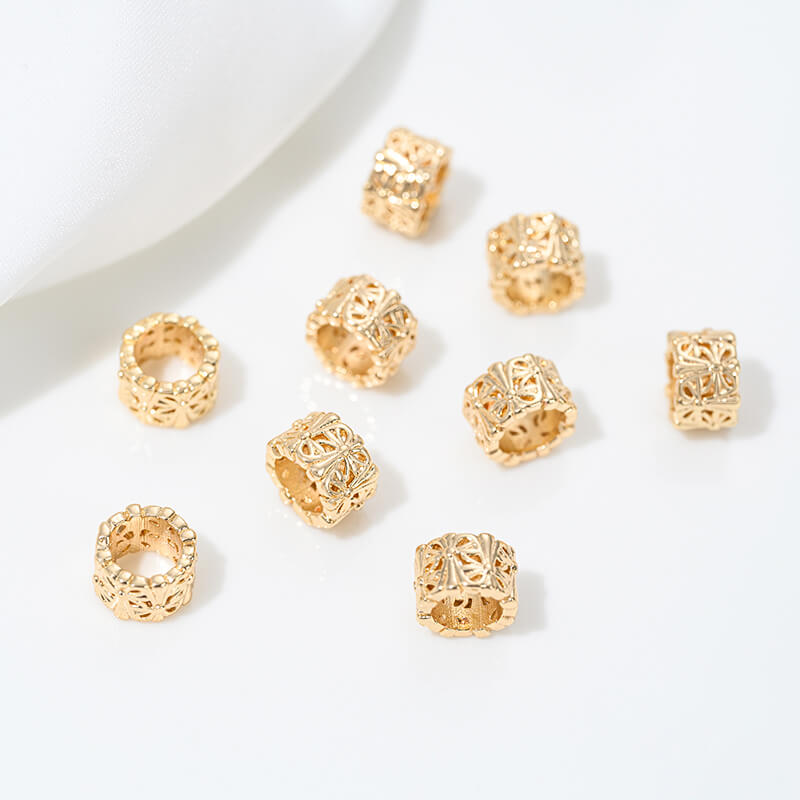 14k gold-plated snowflake spacer beads