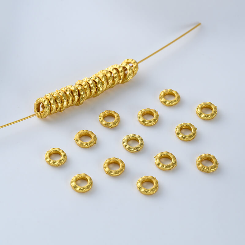 Copper plated gold shaped lucky copper coin spacer beads