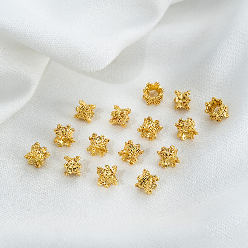 Sand gold flower holder with beaded double-sided flower holder