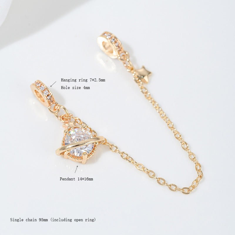 Safety Chain,Star Moon Snowflake,14k gold-plated