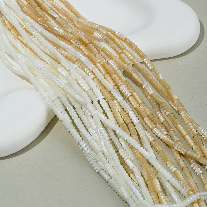 Natural horseshoe shell cylindrical bamboo tube beads rice beads abacus beads water drop spacer beads chain