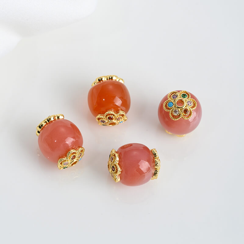 Natural red sugar agate high ice agate spacer bead pendant
