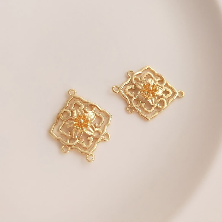 Hollow lace geometric heart-shaped diamond multi-ring tassel earrings
