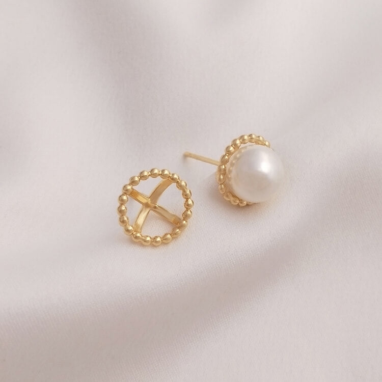 Half-hole bead support DIY earrings