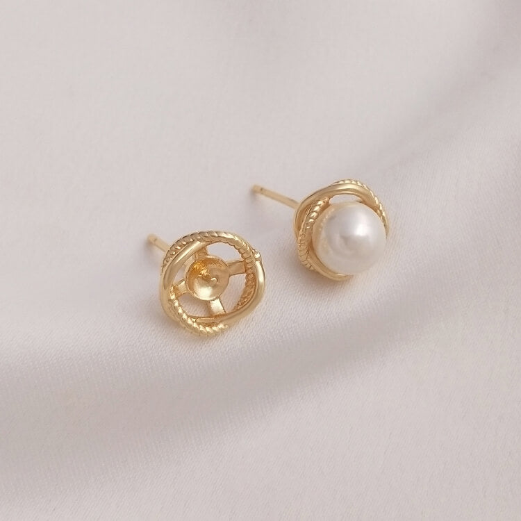 Half-hole bead support DIY earrings