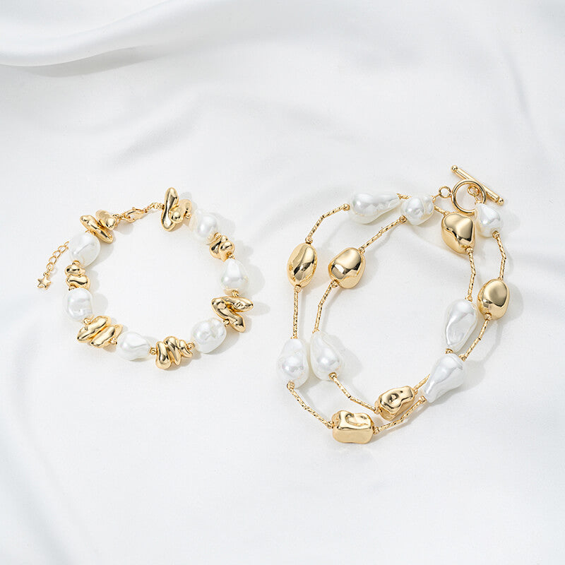 14K gold-plated special-shaped pearls Baroque irregular stone spacer beads