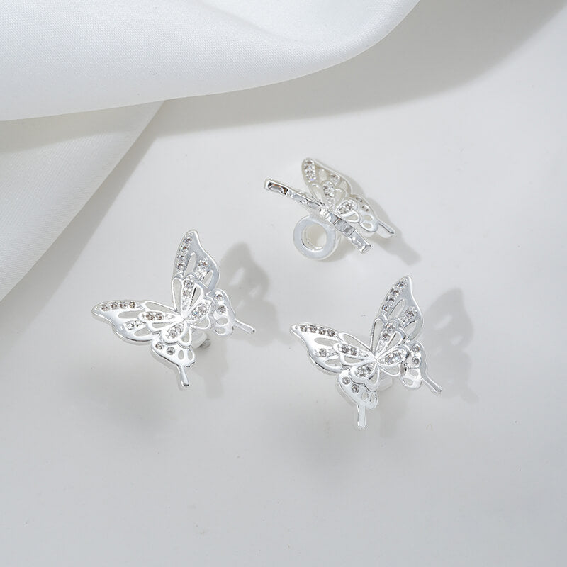 Zirconium-inlaid butterfly spacer beads with holes