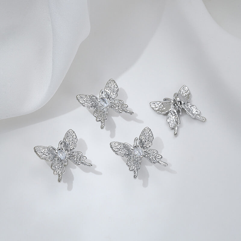 Butterfly back-through spacer beads 14K gold-plated platinum