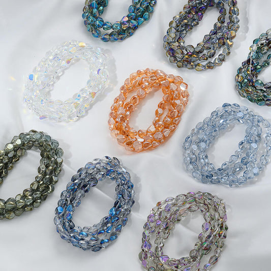 Colorful multi-color irregular cut-faceted crystal electroplated glass beads A90