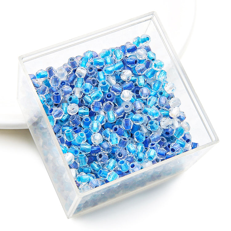 Crystal Glass Beads – Rhombus Blue Mix 4mm (100 pcs)