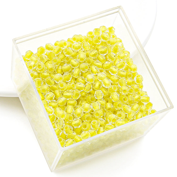 Crystal Glass Beads – Rhombus Bright Yellow 4mm (100 pcs)