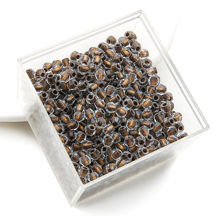 Crystal Glass Beads – Rhombus Copper Brown 4mm (100 pcs)