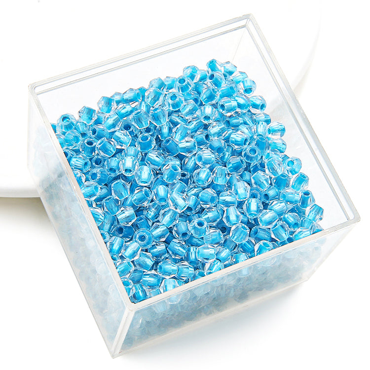 Crystal Glass Beads – Rhombus Glossy Blue 4mm (100 pcs)