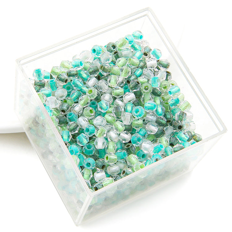 Crystal Glass Beads – Rhombus Green Mix 4mm (100 pcs)