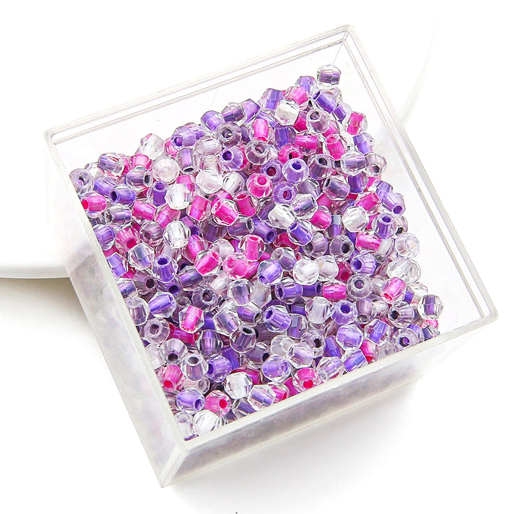 Crystal Glass Beads – Rhombus Purple Mix 4mm (100 pcs)