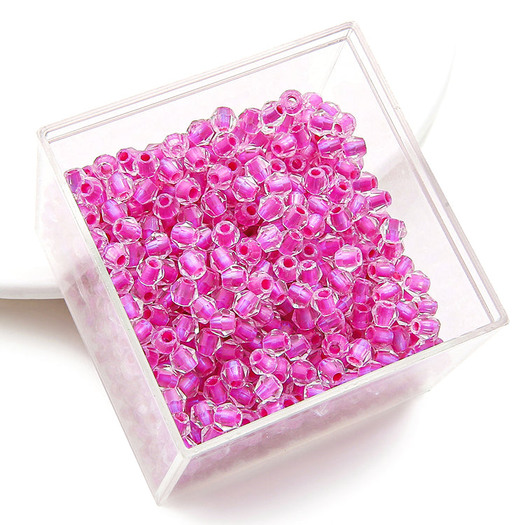 Crystal Glass Beads – Rhombus Rose Purple 4mm (100 pcs)