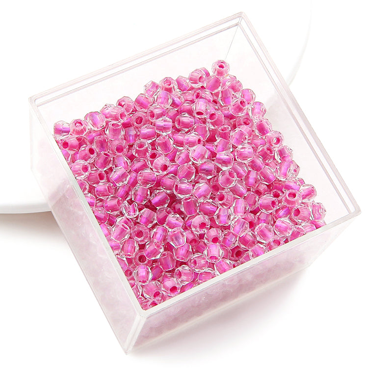 Crystal Glass Beads – Rhombus Rose Red 4mm (100 pcs)