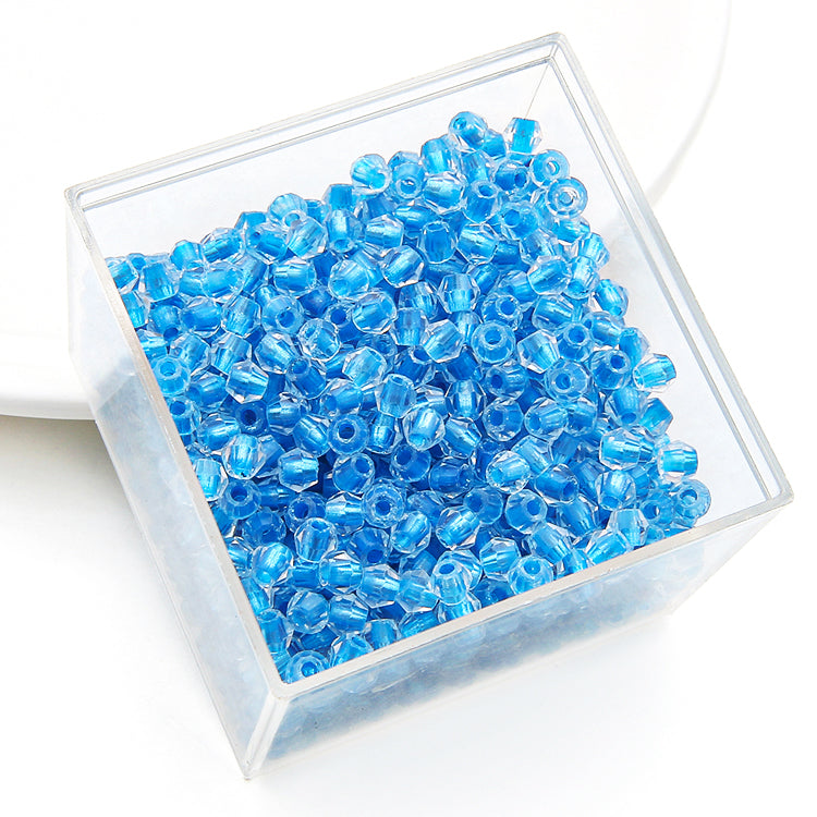 Crystal Glass Beads – Rhombus Sparkling Blue 4mm (100 pcs)