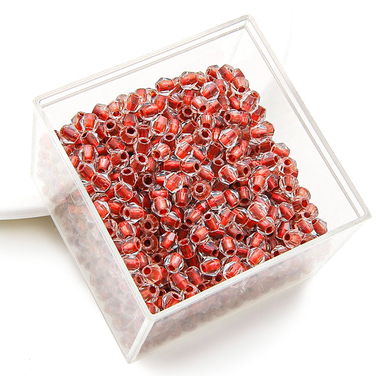 Crystal Glass Beads – Rhombus Wine Red 4mm (100 pcs)