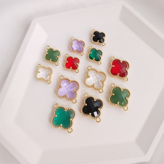 Crystal zirconium four-leaf clover DIY double hanging accessories