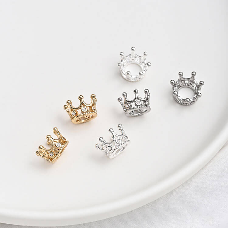 DIY spacer accessories for crowns inlaid with zircon 14K SILVER Platinum