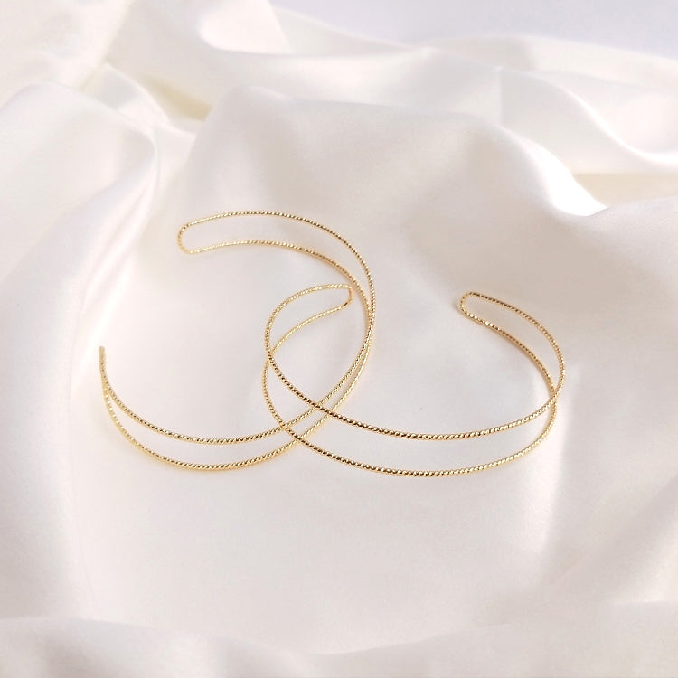 Double-stranded copper wire bracelet,14k gold-plated