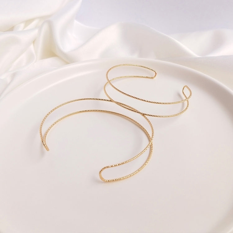 Double-stranded copper wire bracelet,14k gold-plated