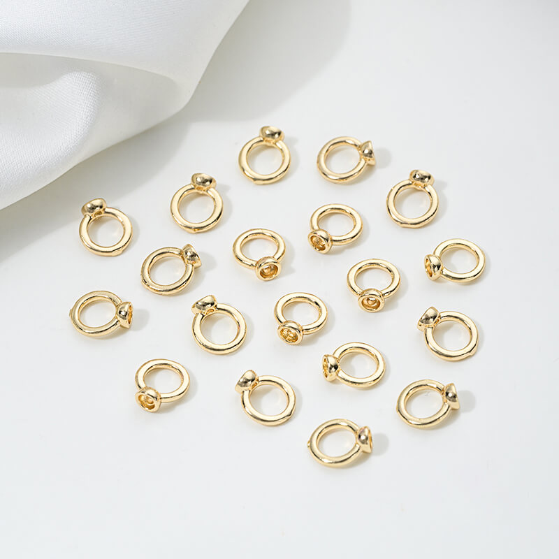 14k white k glossy, thread hidden wire ending ring