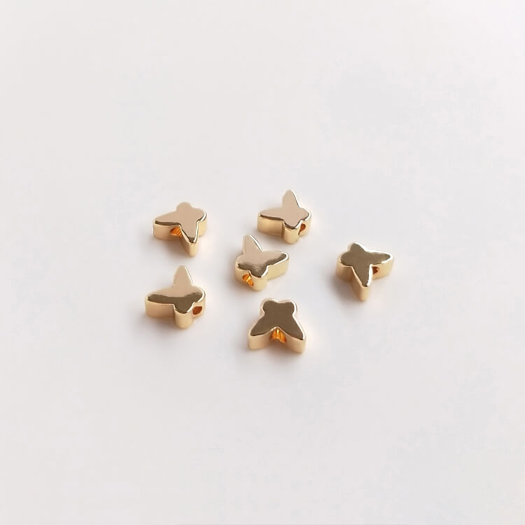 Gold-plated vertical hole butterfly beads