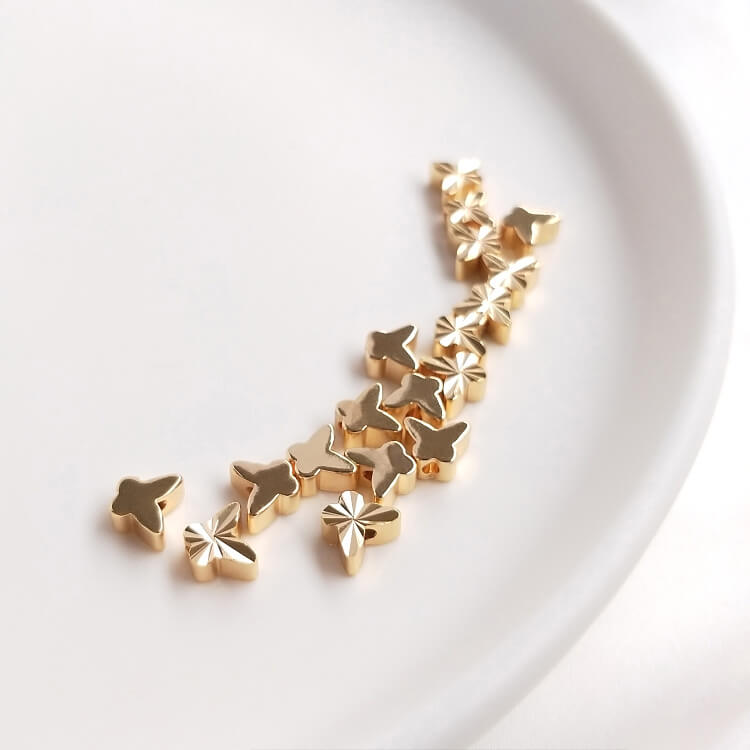 Gold-plated vertical hole butterfly beads