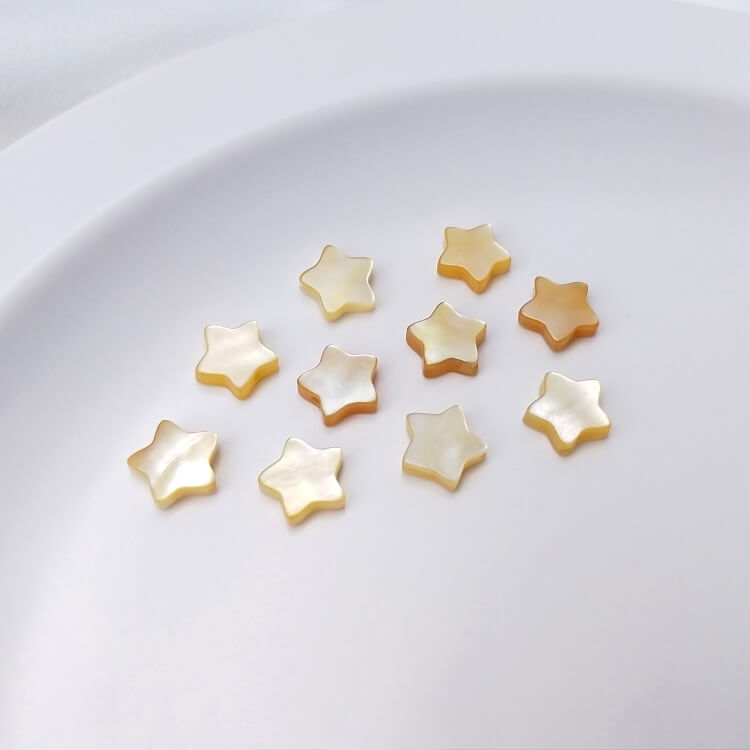 Natural shell five-pointed small star small heart string hole accessories