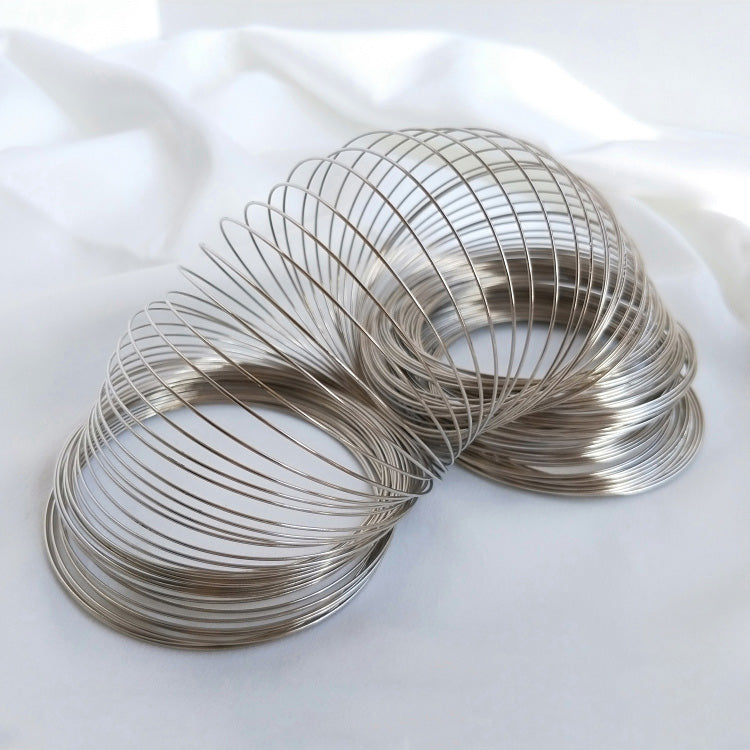 Memory Wire, bracelet ring round 0.6mm diameter, 20 loops,14k gold-plated&white gold